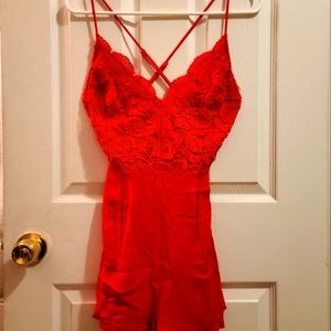 Lush lace top romper